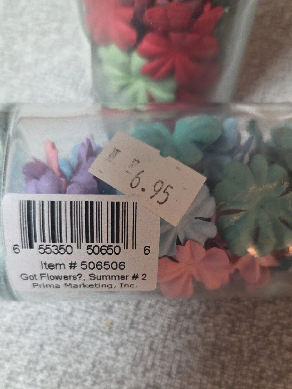 Decorative Fabric Flower Confetti/Junk Journaling 2 Jars